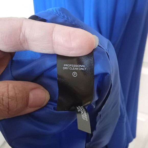 Ellen Tracy Tank Sleeve Flounce Dress in Cobalt Blue Sz 12 - Picture 6 of 8